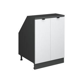 Vicco Armario De Cocina Para Techo Inclinado R-line, Ondulaci&oacute;n Blanca, 60 Cm Con 2 Puertas, 60 Cm De Profundidad, Vicco