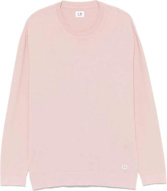 C.P. Company Crepe Sweater voor moderne man - Heren - Ronde hals truien - Roze - L - Katoen - Truien & Vesten