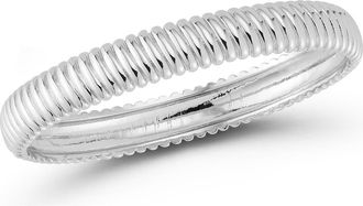 Chloe and Madison 10mm Ribbed Bangle Bracelet in Silver at Nordstrom Rack