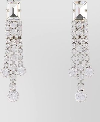 Alessandra Rich metal drop earrings crystal detail
