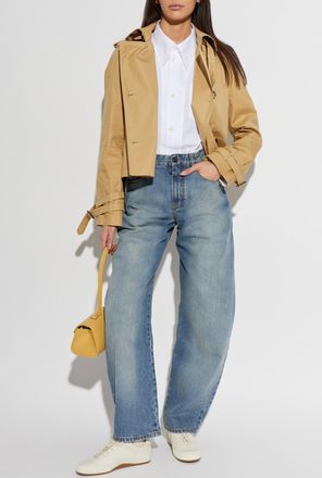 Burberry Short Trench Coat Swarby, Womens, Beige