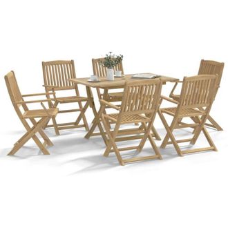 vidaXL Vidaxl - Juego De Comedor Para Jard&iacute;n 7 Piezas Madera Maciza Acacia