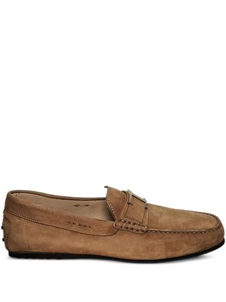 Tod's penny leather loafers - men - Calf Suede/Calf Leather/Rubber - 11 - Brown
