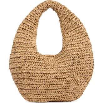 Collection XIIX Slouchy Crochet Hobo Bag in Dark Natural at Nordstrom Rack