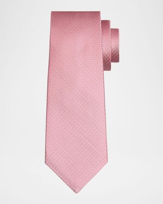 Kiton Mens Silk Tonal Jacquard Seven-Fold Tie
