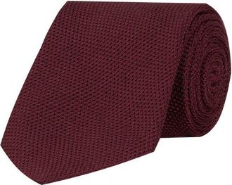 Oliver Brown Grenadine Silk Tie - Burgundy