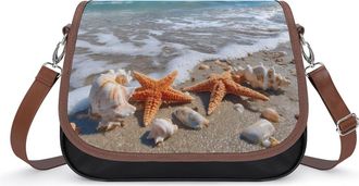 Generic Beach Starfish Small Womens Crossbody Bags Shoulder Handbag with Adjustable Strap for Travel