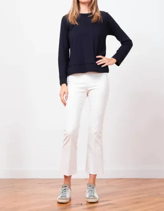 Avenue Montaigne Leo Cropped Flare Pants In Off White