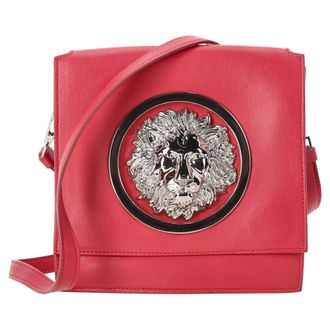 Versace Versus Versace Medusa Flap Crossbody Bag in Red Leather