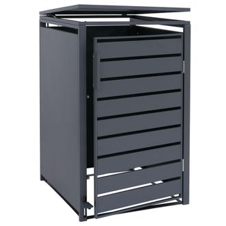 Hhg [nunca Usado] Cubierta Para Contenedor De Basura Individual Hhg-577, Caseta Para Contenedores De Basura, Tapa Con Pedal De Metal, 116 X 68 X 89 Cm, 35