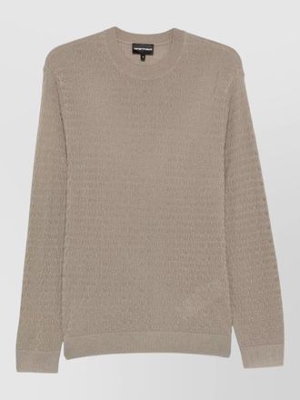 Emporio Armani wool crew neck textured knit sweater