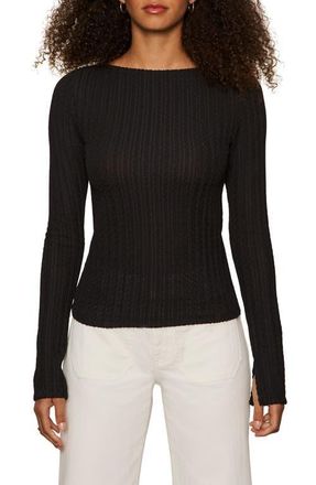 Sanctuary Boat Neck Rib Top in Black at Nordstrom, Size Xx-Small