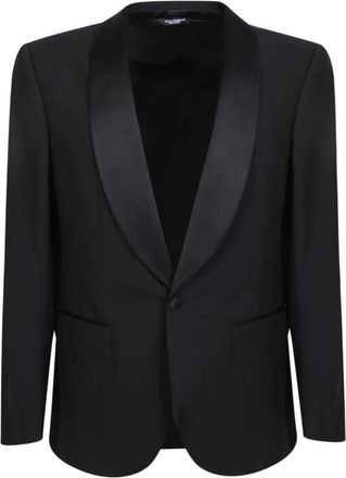 Dolce & Gabbana Sicilia Tuxedo Jacket - Heren - Blazers - Zwart - L - Wol - Jassen