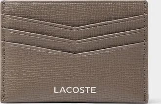 Lacoste Mens Printed logo pebbled leather card holder