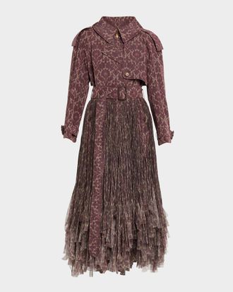 Burberry Fitzrovia Baroque Fringe Long Trench Coat