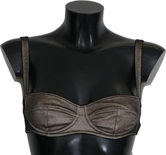 Dolce & Gabbana Brown Regg Balconcino Imbottito Bra Womens Underwear