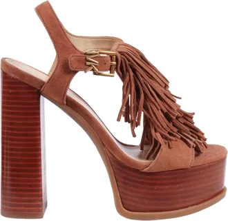 Michael Kors High Heel Sandals, female, Brown, Size: 10 US Indra Platform Sandal