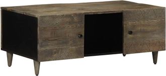 vidaXL Mesa De Centro Madera Maciza De Mango Gris Claro 100x54x40 Cm Vidaxl