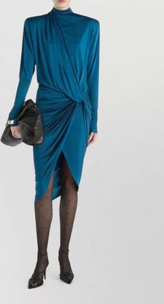 Balmain draped knot-detail midi dress