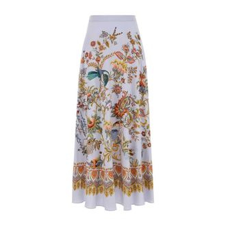 Etro Etro, Maxi Skirts, female, Multicolor, Size: XS Printed Silk Maxi Skirt