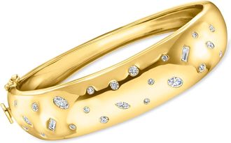 Ross-Simons Scattered Lab-Grown Diamond Bangle Bracelet in 18kt Gold Over Sterling