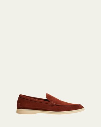 Loro Piana Mens Summer Walk Suede Loafers