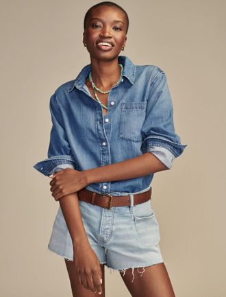 Lucky Brand Womens Denim Utility Shirt