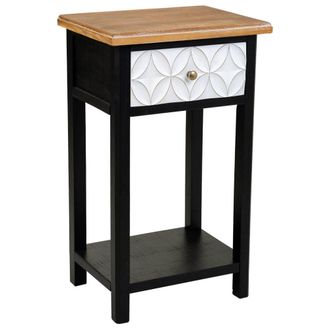 Wanderlust Deco Mesita de madera con 2 cajon y 1 balda 48x35x82