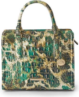 Brahmin Cami Croc Embossed Leather Satchel in Roaring at Nordstrom