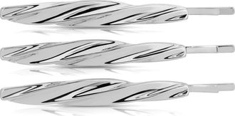 Ettika 3-Pack Twisted Barrettes in Silver at Nordstrom