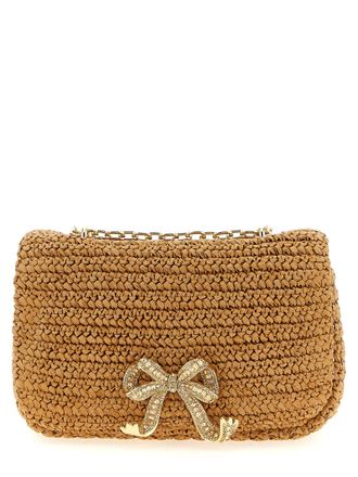 Self Portrait Beige Raffia Shoulder Womens Bag