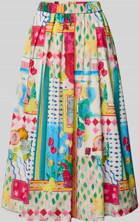 Christian Berg Midirock mit elastischem Bund in Rot, Gr&ouml;&szlig;e 34