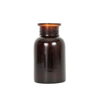 Foreside Home And Garden Wrapped Neck Bud Vase Amber Glass & Metal in Brown at Nordstrom