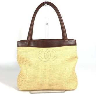 Chanel Raffia Shoulder Bag Tote Bag (Pre-Owned)