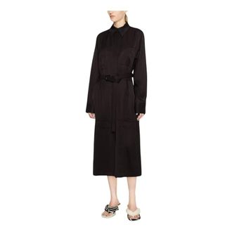 Jil Sander Belted Coats, female, Brown, M, Belted Trench Coat