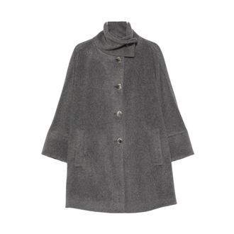 Emporio Armani Dames, Mantels, Grijs, Maat: M Zijde
