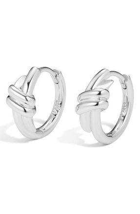 Luv AJ The Margaux Knot Hoop Earrings in Silver at Nordstrom