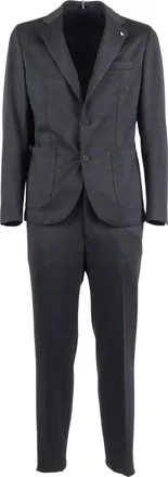 L.B.M. 1911 Black Tailored Straight Cut Suit