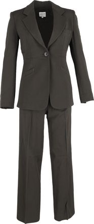 Armani Armani Collezioni blazer en broekpak met enkele rij knopen in olijfgroen polyester