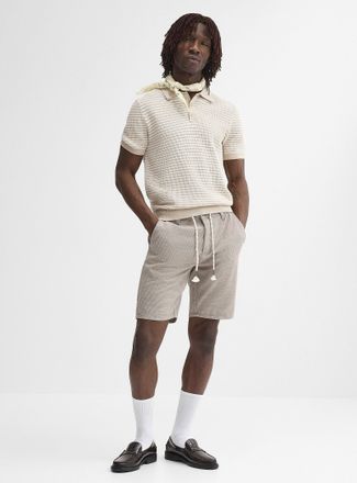 Projek Raw Mens Houndstooth-like knit Bermuda Shorts