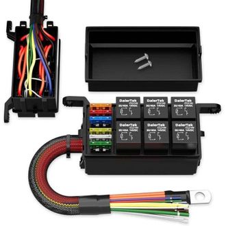 OEM Caja De Rel&eacute;s Precableada Impermeable De 12 V Y 6 V&iacute;as, Calibre 12 Awg, Con 6 Ranuras, Bloque De Rel&eacute;s Con Fusibles Atc/ato, Panel De Rel&eacute;s Universal 