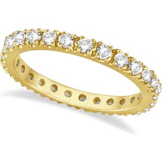 Allurez Natural Diamond Eternity Stackable Ring Band 14K in Gold at Nordstrom, Size 10