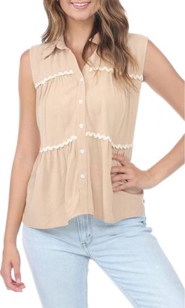 She + Sky Hollys Sleeveless Top In Beige