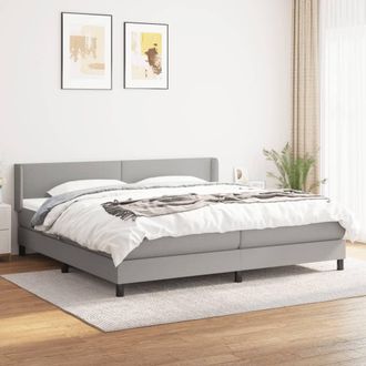 vidaXL Vidaxl - Cama Box Spring Con Colch&oacute;n Tela Gris Claro 200x200 Cm