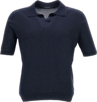 Tagliatore Keith Blue Silk Polo
