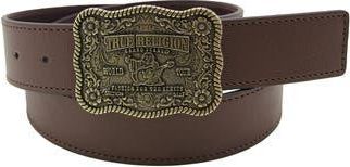 True Religion Delano Plaque Buckle Belt in Brown at Nordstrom Rack, Size 34