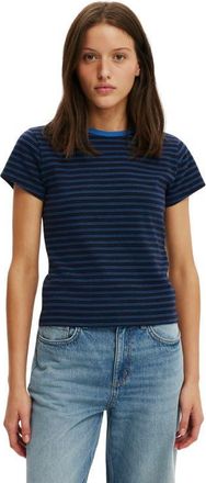 Cotton On 90S Baby Tee in Peta Stripe Total Eclipse at Nordstrom, Size Xx-Small
