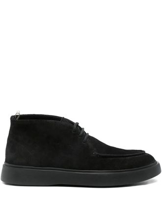 Officine Creative Stivali stringati in pelle scamosciata - Nero