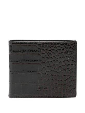 Tom Ford embossed crocodile-print leather wallet - men - Calf Leather - One Size - Brown
