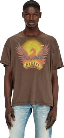 Diesel Regular T-shirt with Phoenix print - T-Shirts - Man - Brown
